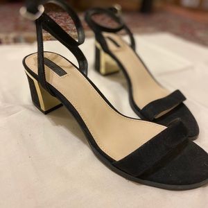 Black low heel strap sandal